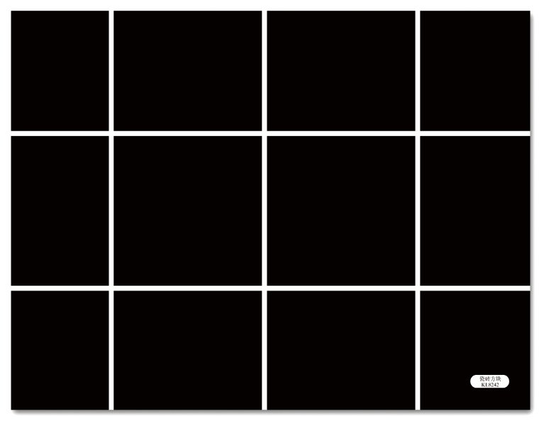 KL8242 PVC Plain Mosaic and Brick Tiles black KL8242